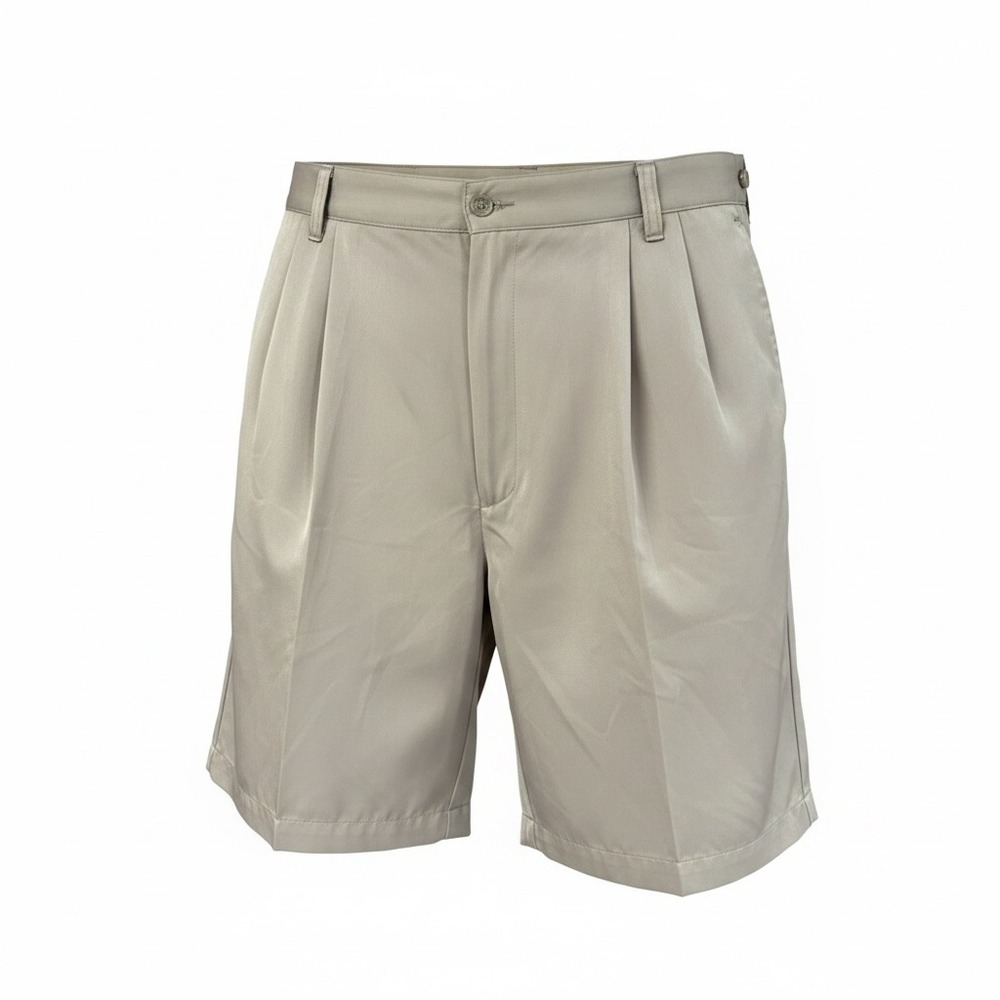 Dockers Mens Brown Pleated Classic Fit Bermuda Shorts Size 40 8 Inch Inseam